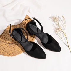 Velvet Ankle Strap Heels EL-145